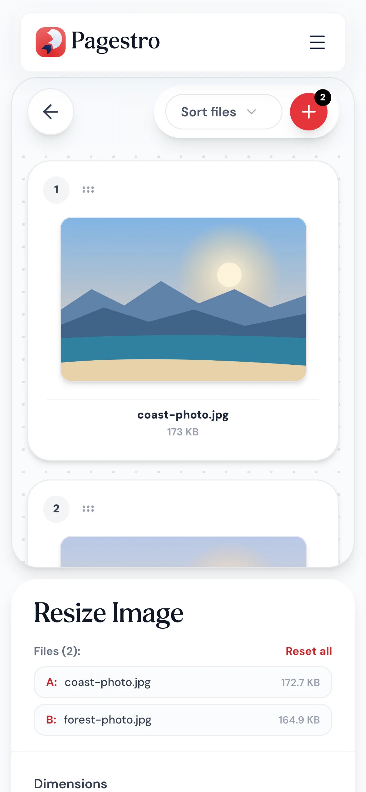 Resizing a photo on a phone