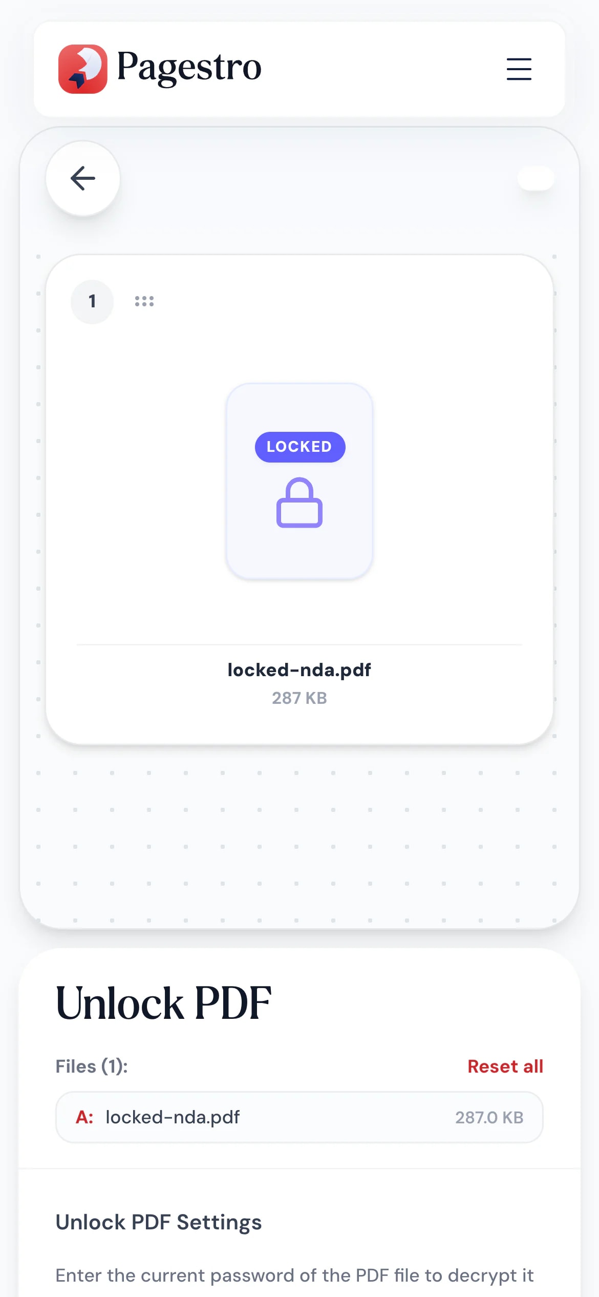 Unlocking a PDF on a phone
