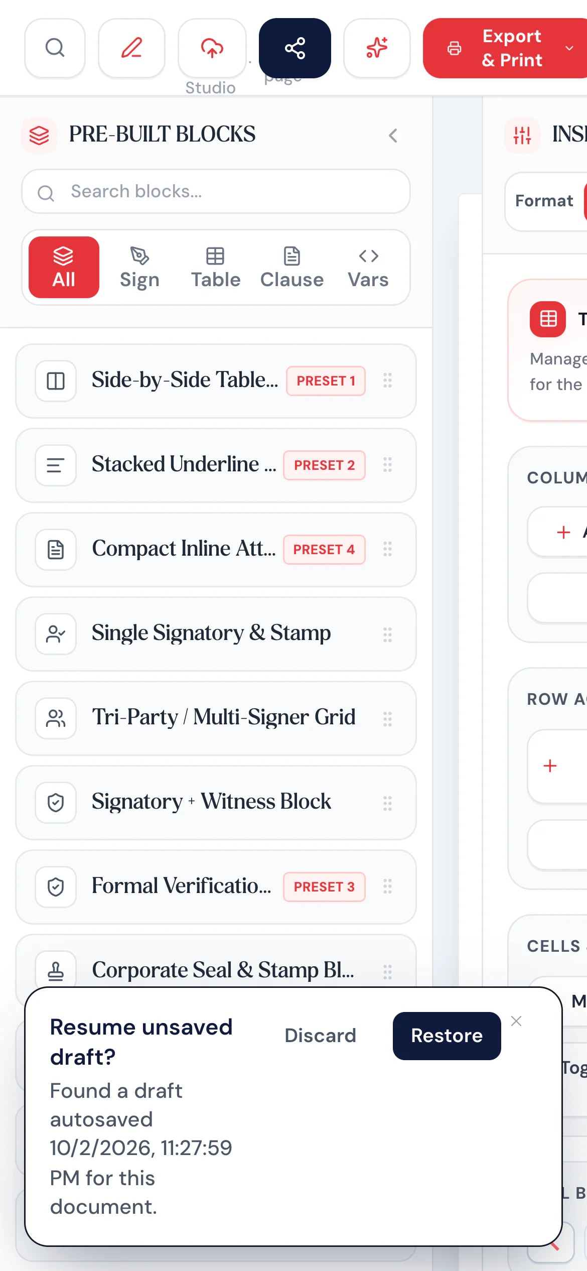 Signer view of a contract on a phone